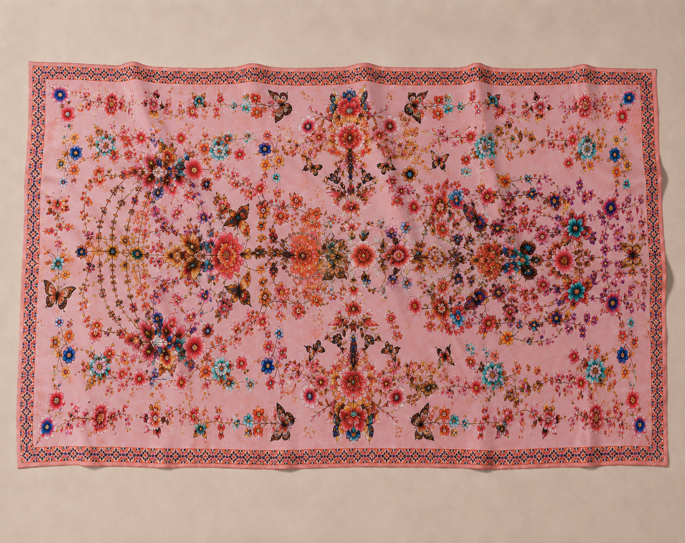 SUMMER CASHMERE SCARF - LIGHT CORAL