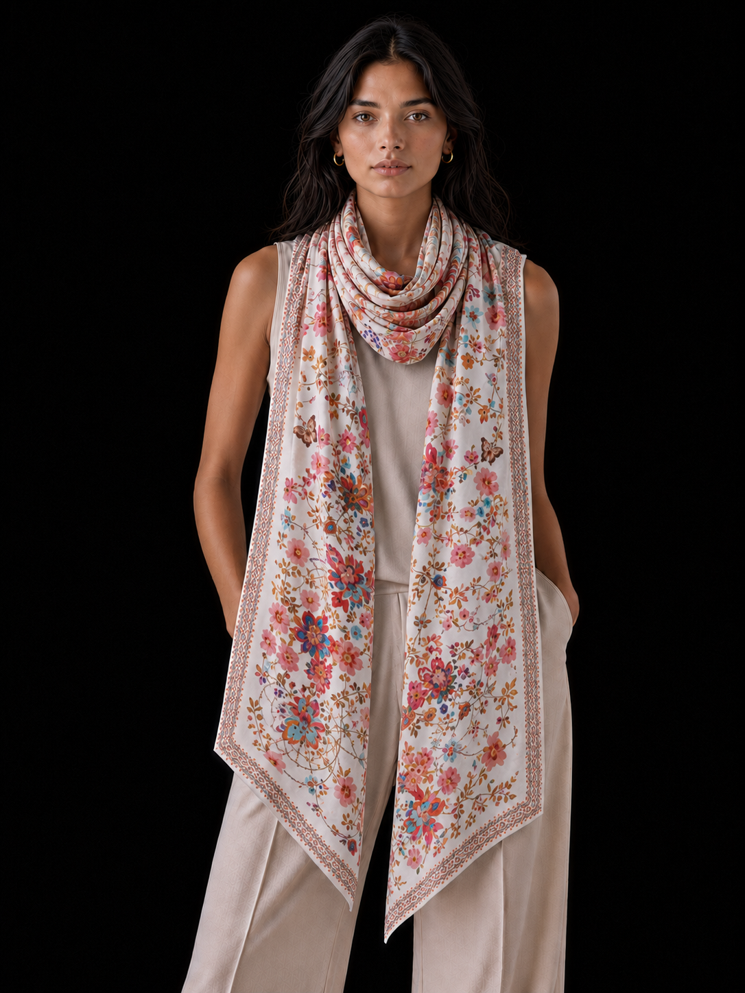 SUMMER CASHMERE SCARF - OFF WHITE