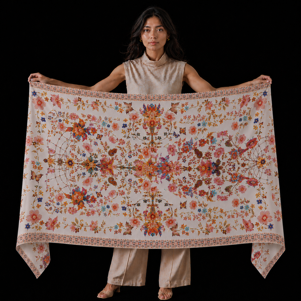 SUMMER CASHMERE SCARF - OFF WHITE