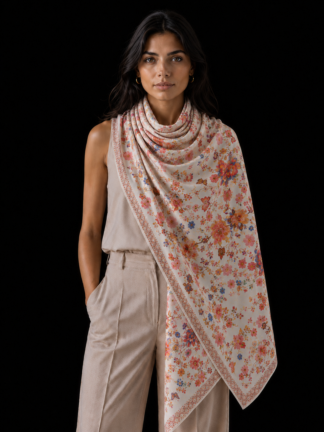 SUMMER CASHMERE SCARF - OFF WHITE