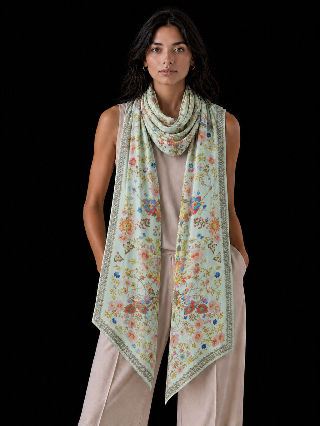 SUMMER CASHMERE SCARF - SAGE