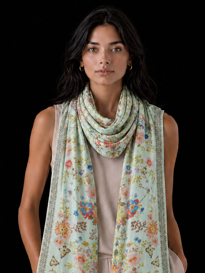 SUMMER CASHMERE SCARF - SAGE