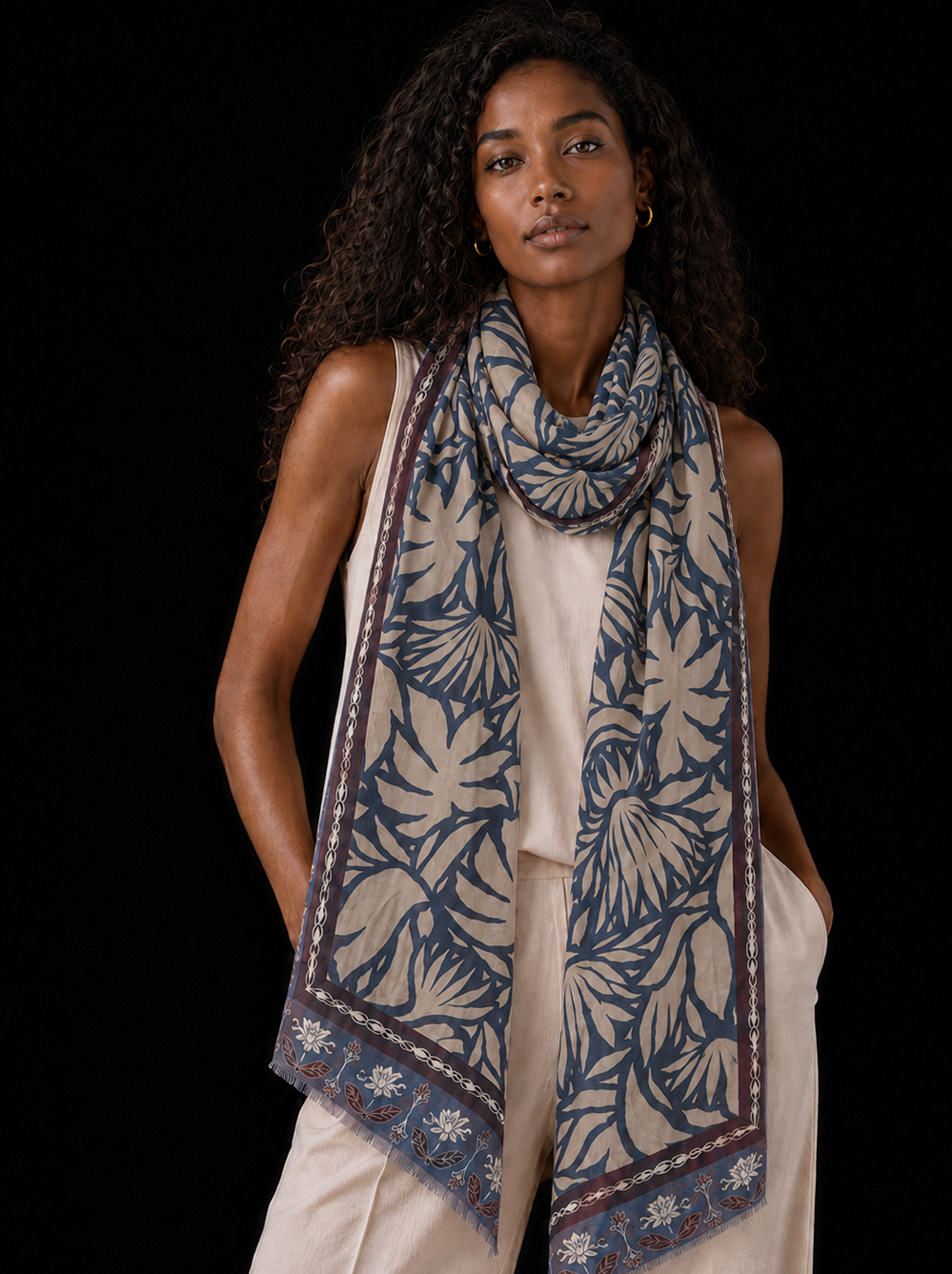ÉDITION CASHMERE SCARF - NAVY