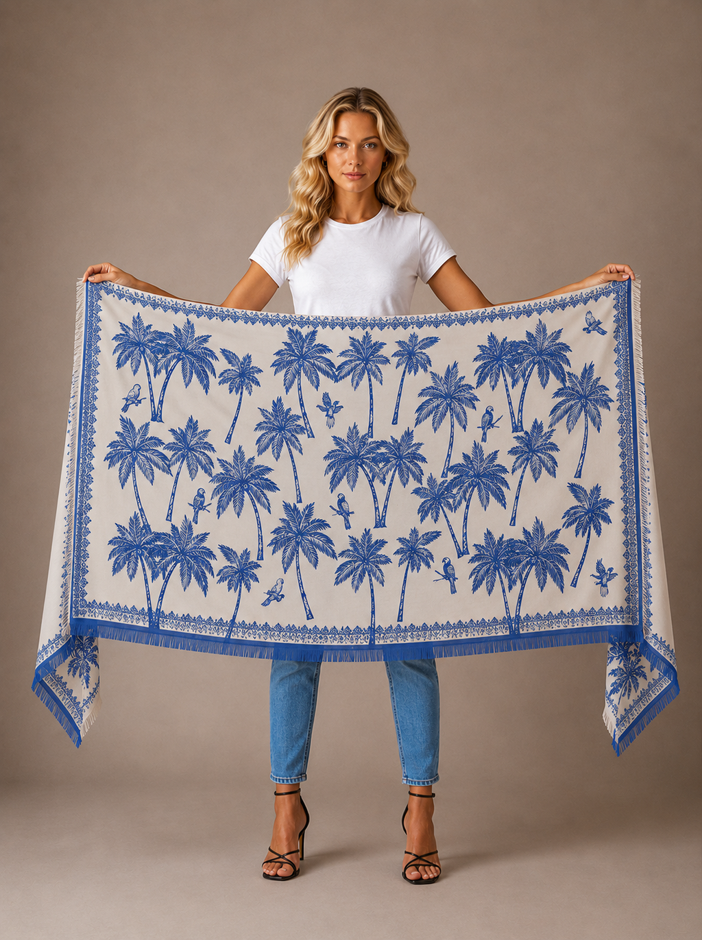 BLUETIDE CASHMERE SCARF - GHOST