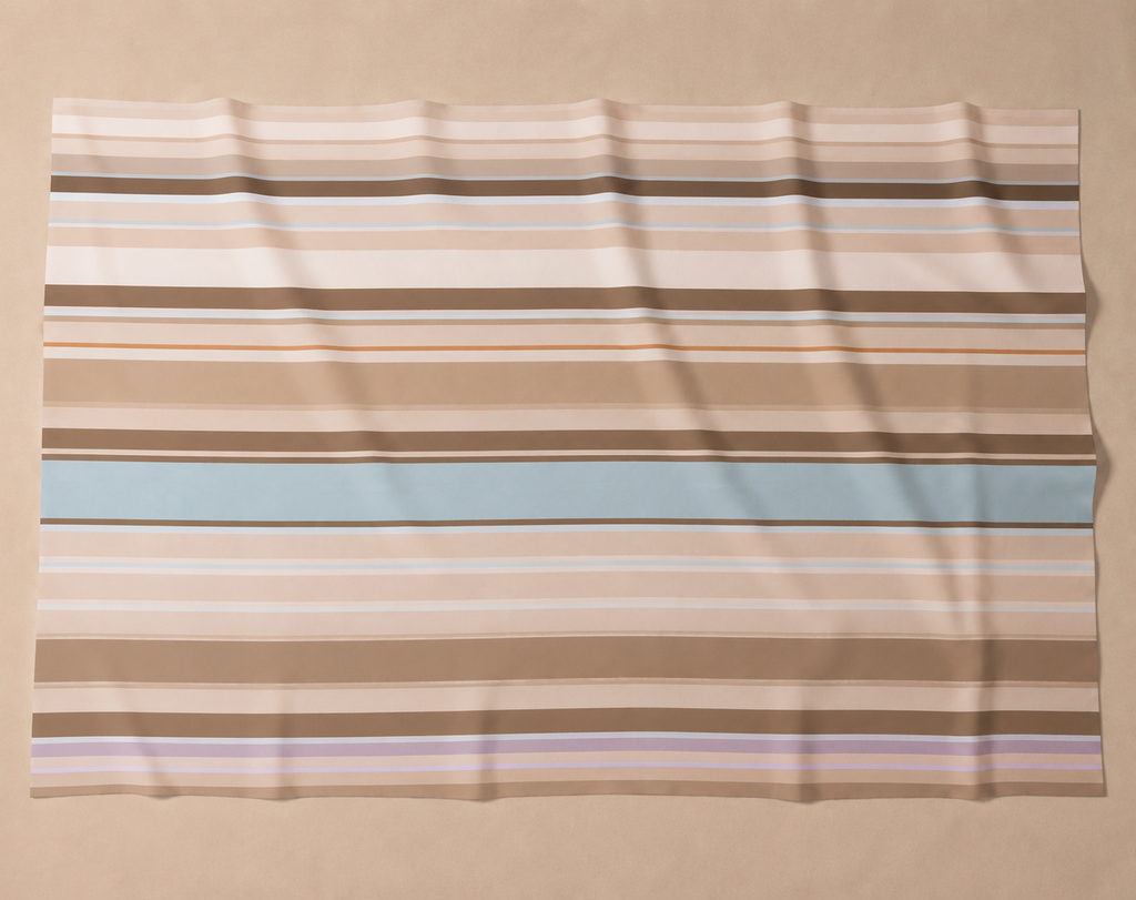 SUMMER STRIPES CASHMERE SCARF - BROWN