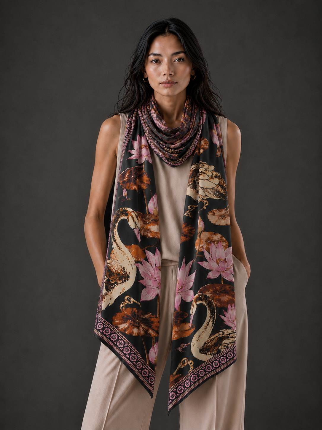 SWAN CASHMERE SCARF - TRIACLE