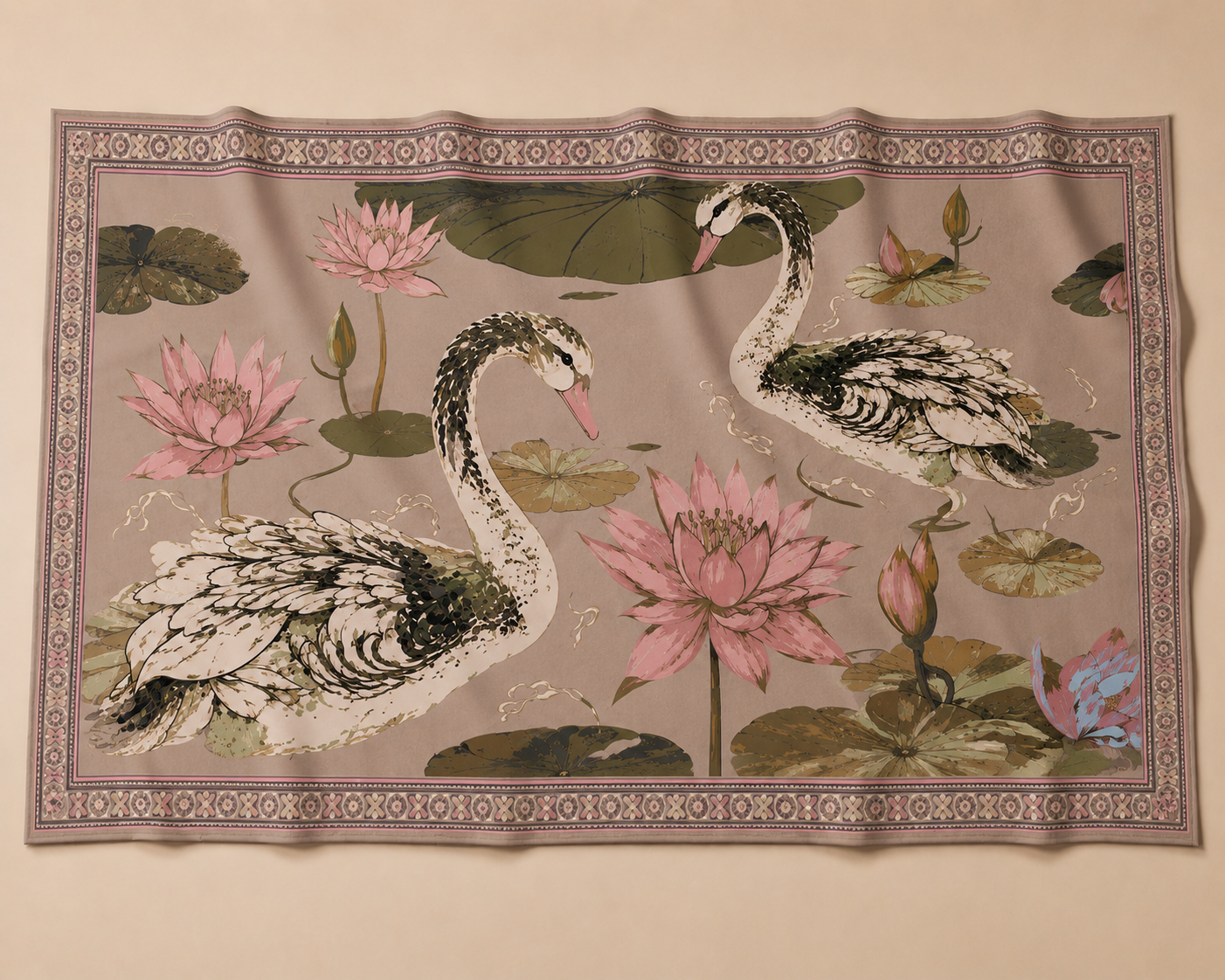 SWAN CASHMERE SCARF - TAUPE