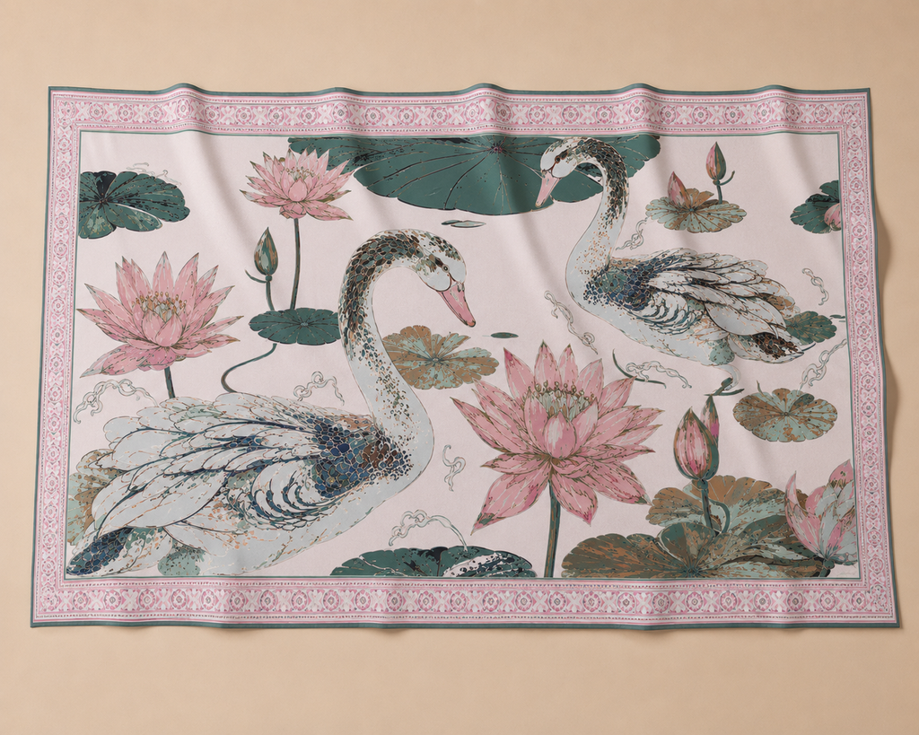 SWAN CASHMERE SCARF - OFF WHITE