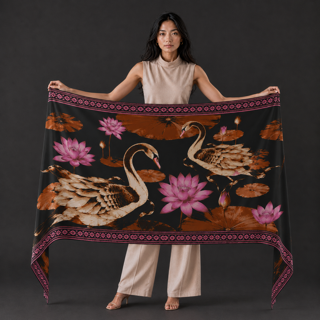 SWAN CASHMERE SCARF - TRIACLE