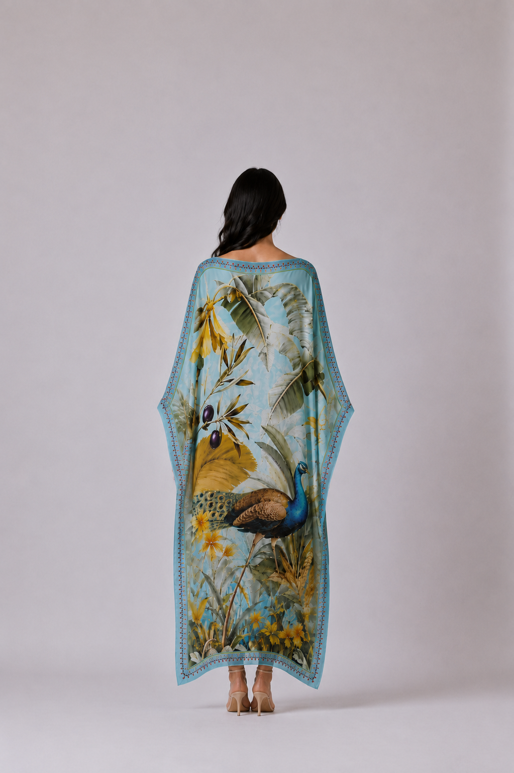 OASIS SILK TUNIC - DUSTY BLUE