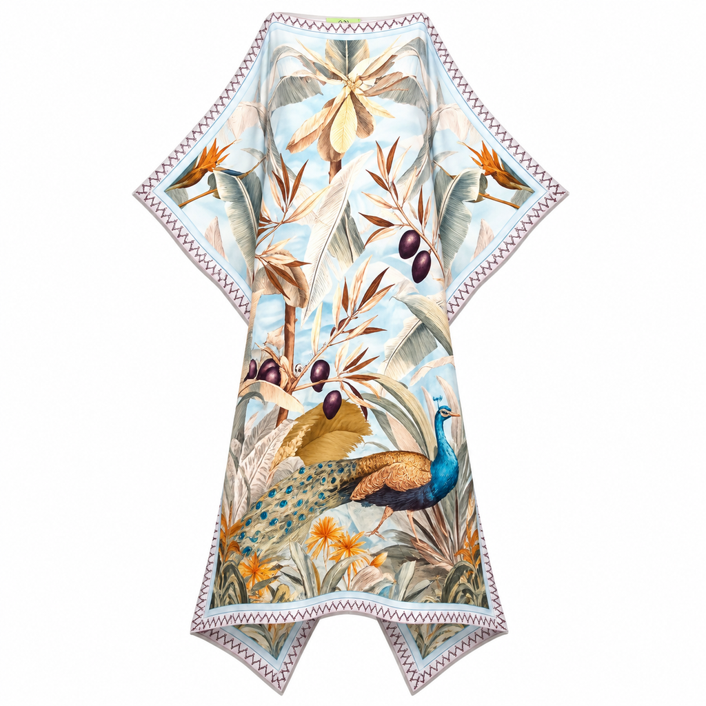 OASIS SILK TUNIC - DUSTY BLUE