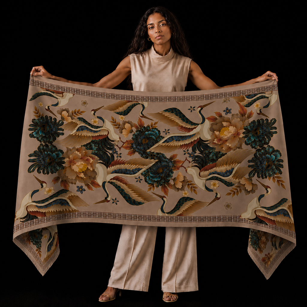 TSURU CASHMERE SCARF - TAUPE