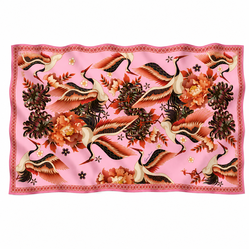 TSURU CASHMERE SCARF - LIGHT ROSE