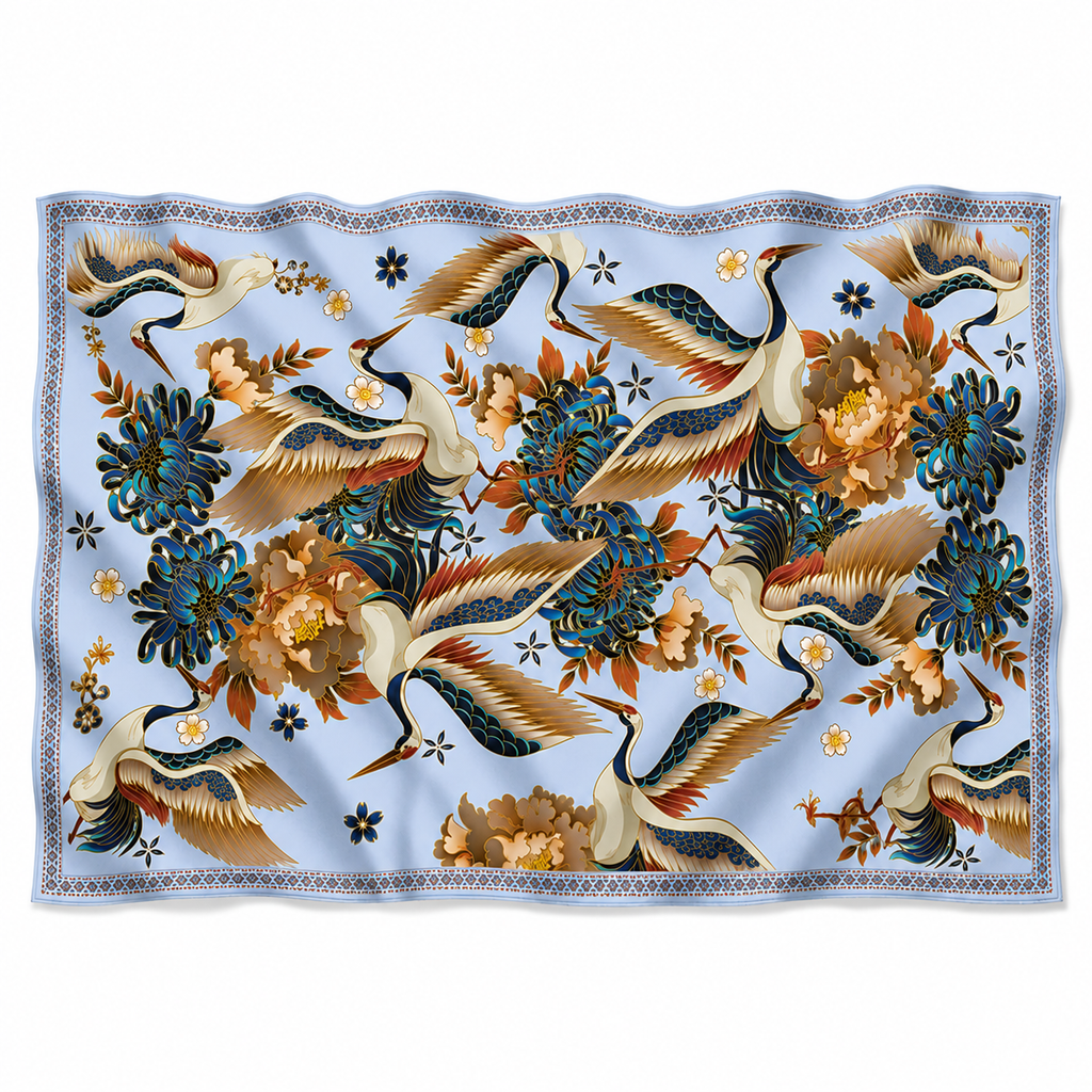 TSURU CASHMERE SCARF - LIGHT BLUE