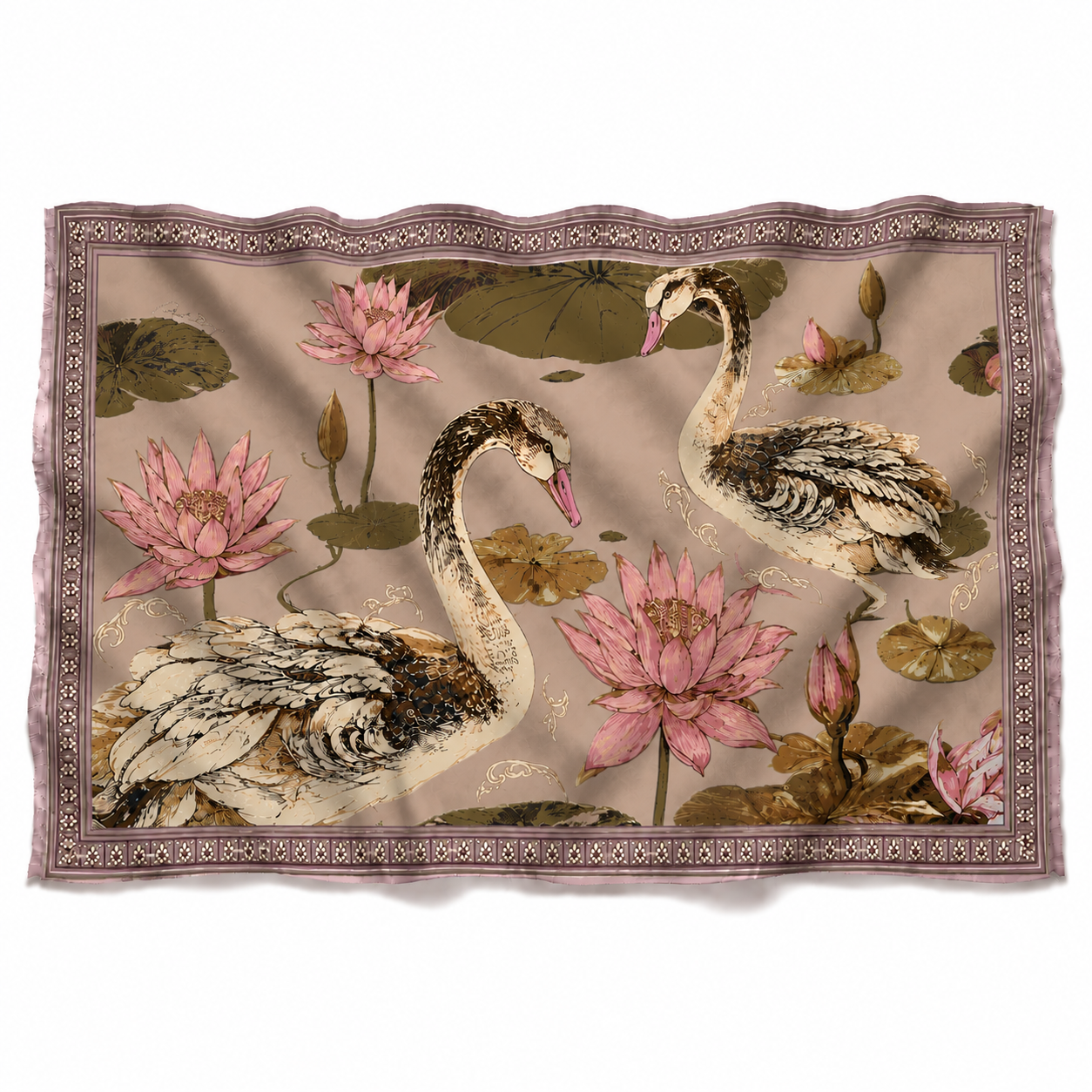 SWAN CASHMERE SCARF - TAUPE
