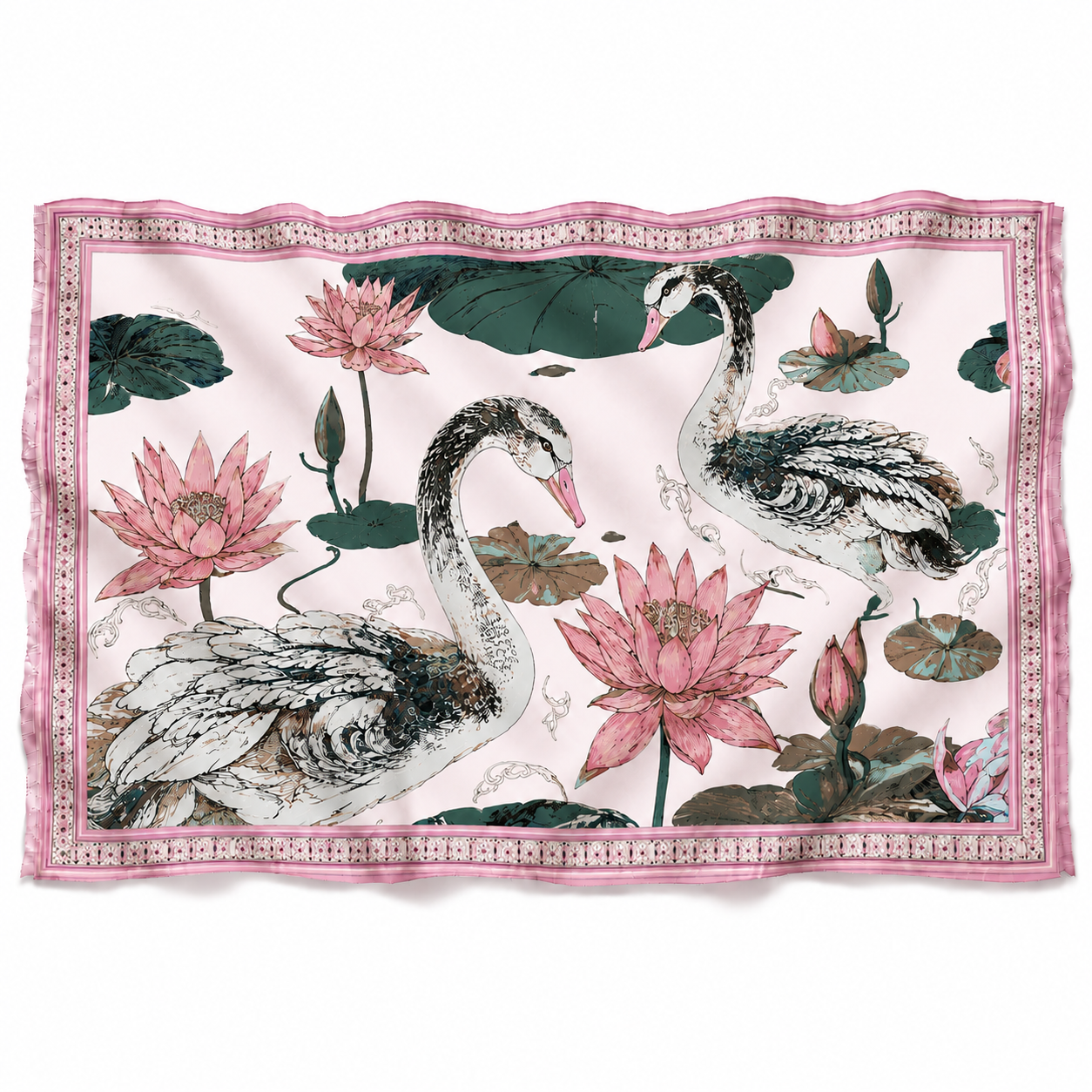 SWAN CASHMERE SCARF - OFF WHITE