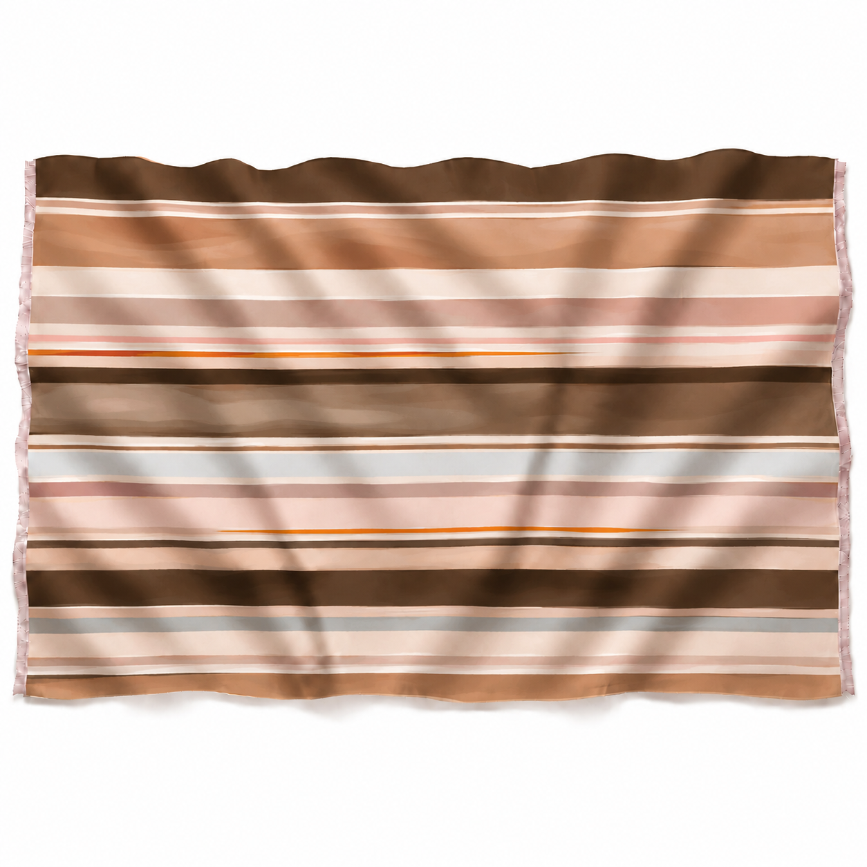SUMMER STRIPES CASHMERE SCARF - BROWN