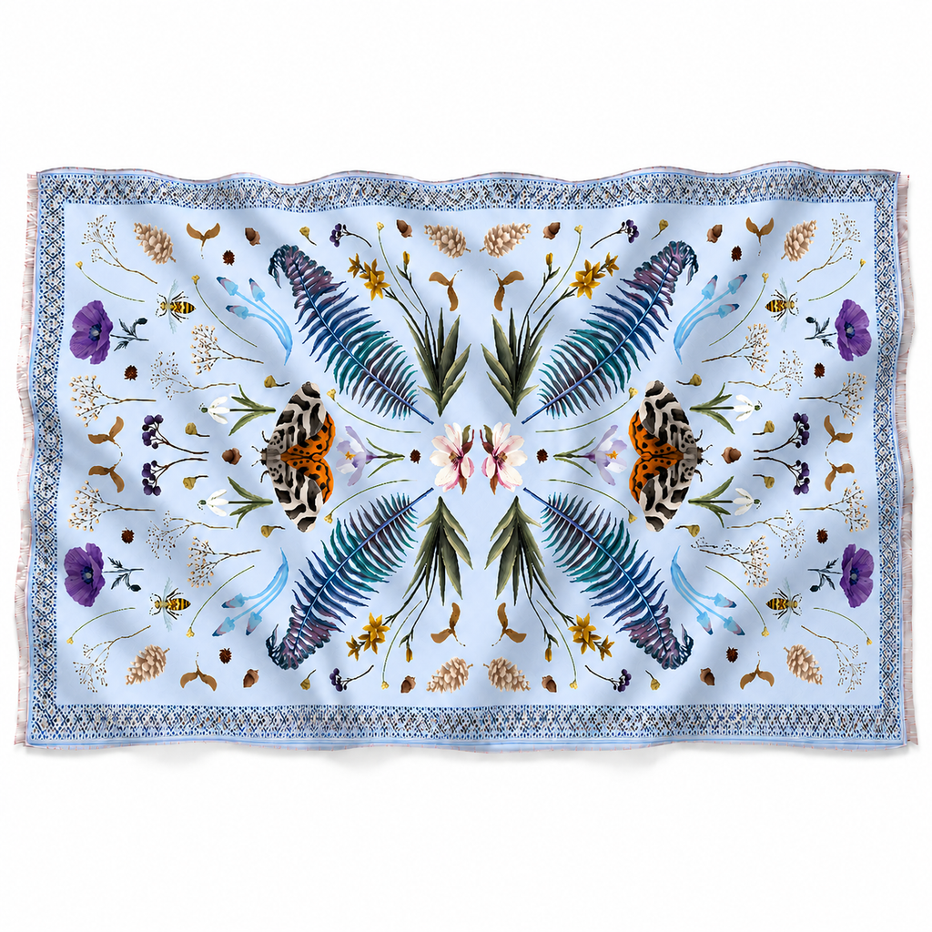 SPRING CASHMERE SCARF - LIGHT BLUE