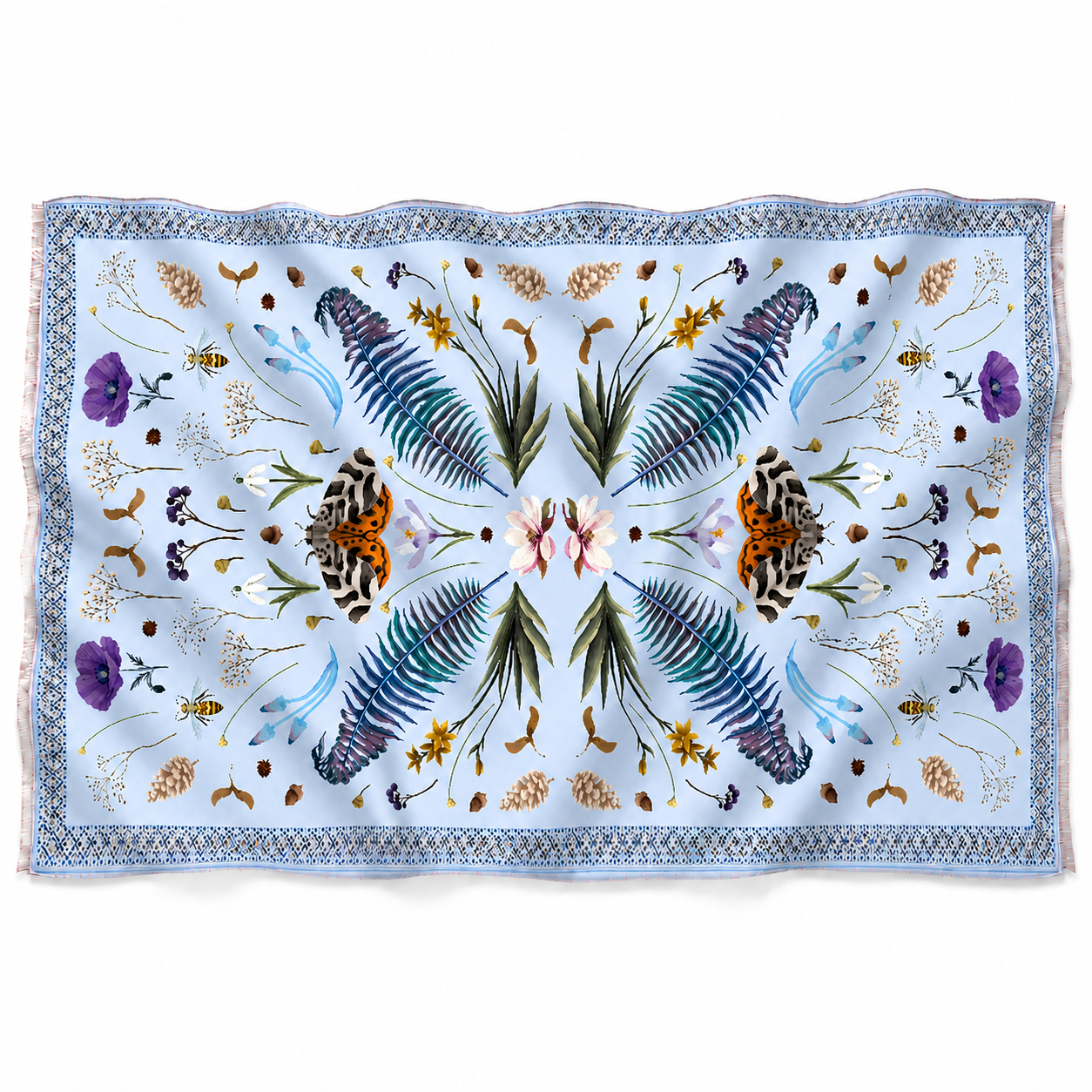 SPRING CASHMERE SCARF - LIGHT BLUE