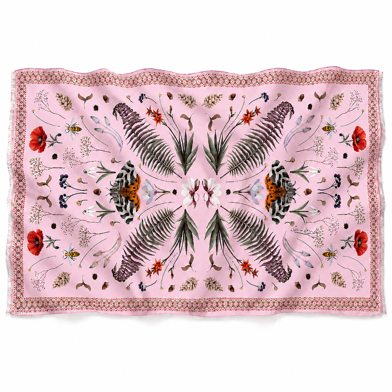 SPRING CASHMERE SCARF - LIGHT ROSE