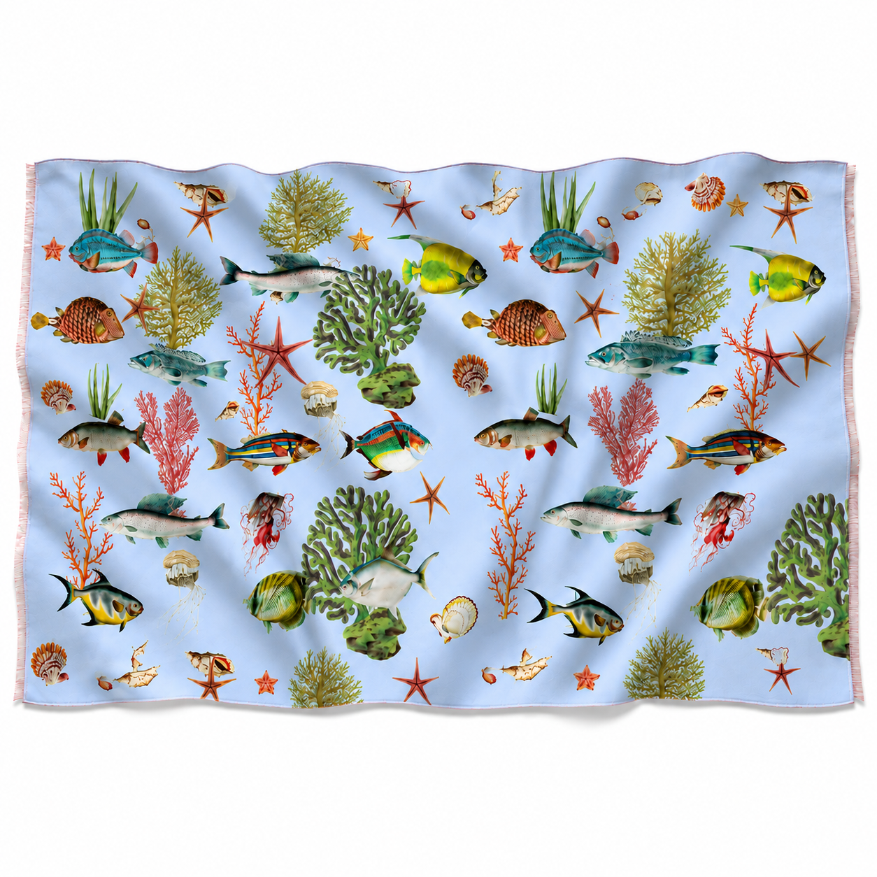 SHOAL CASHMERE SCARF - LIGHT BLUE