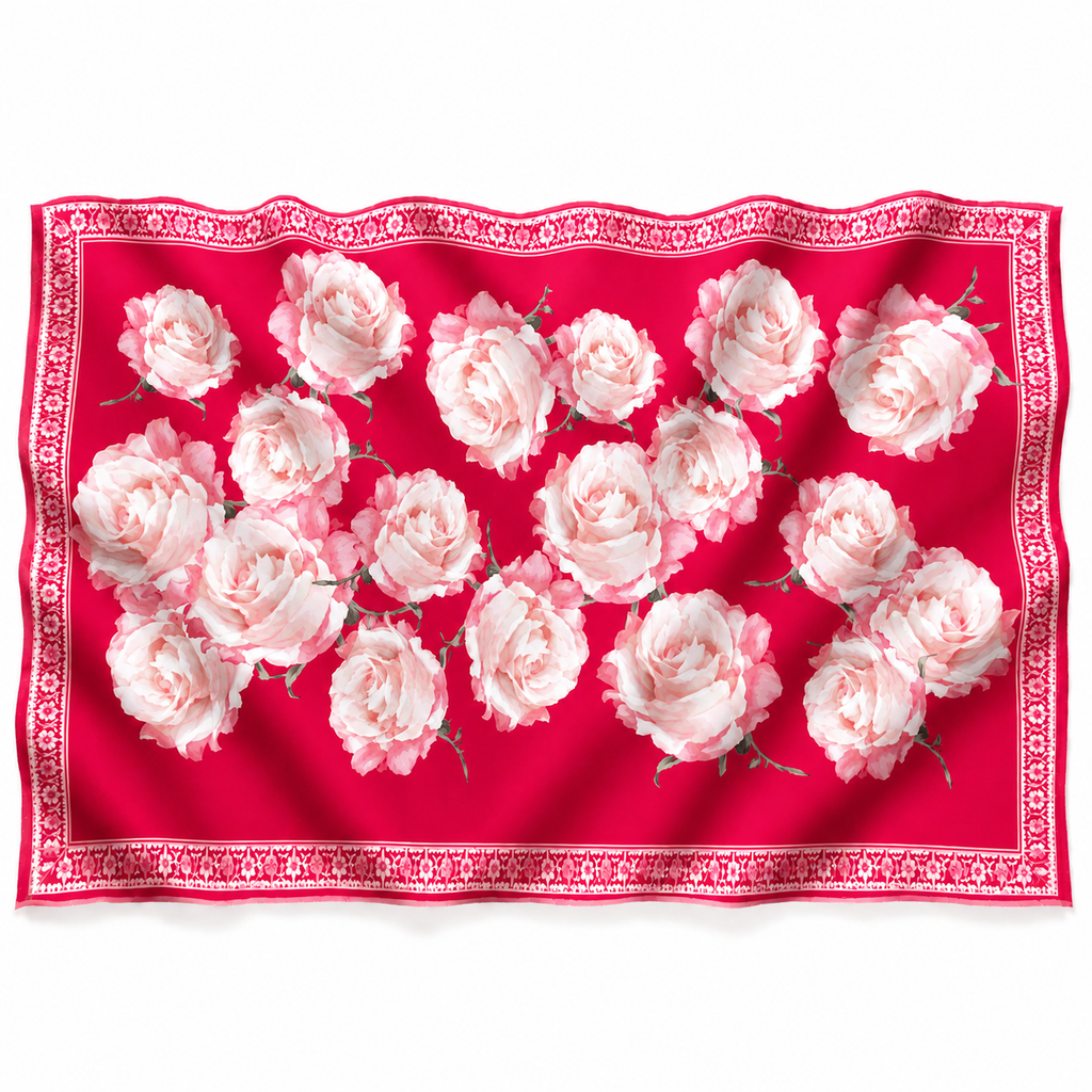 ROSES CASHMERE SCARF - RED