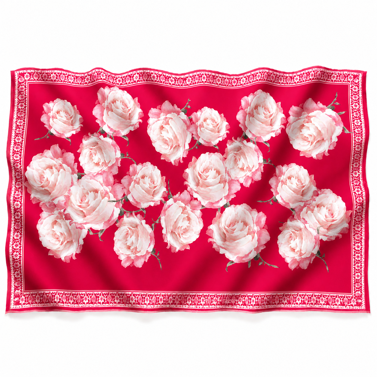 ROSES CASHMERE SCARF - RED