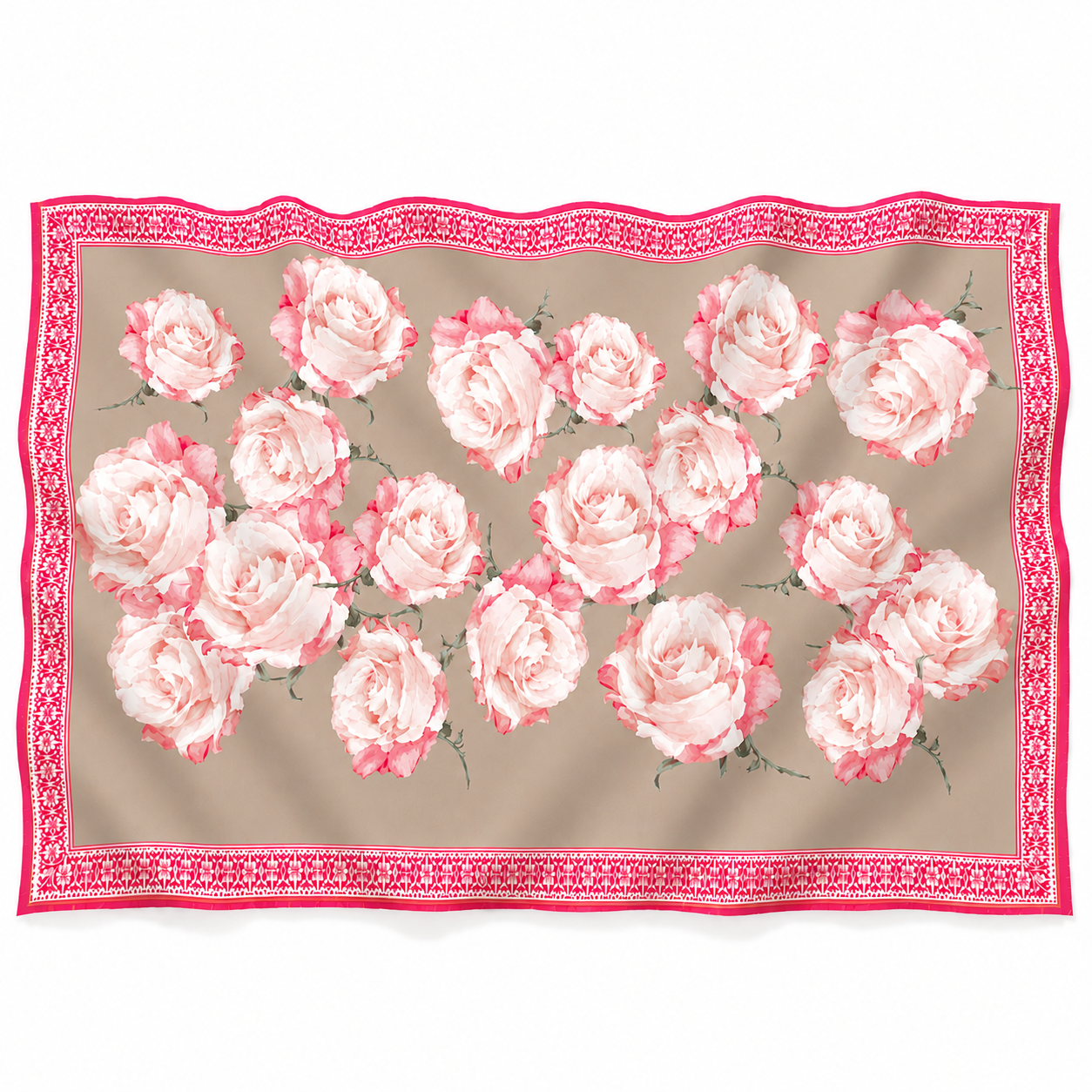 ROSES CASHMERE SCARF - TAUPE