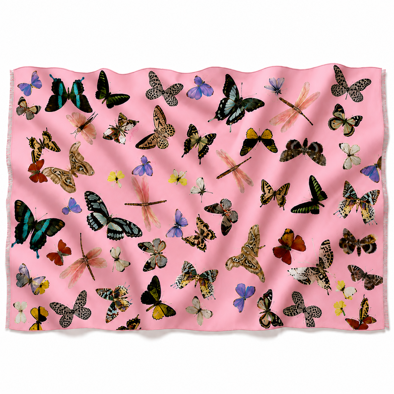 GLOWFLY CASHMERE SCARF - LIGHT CORAL
