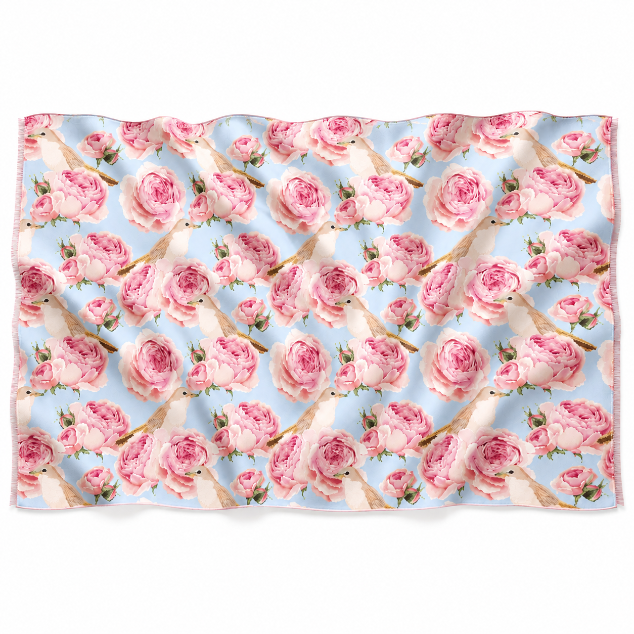 GARDEN CASHMERE SCARF - LIGHT BLUE