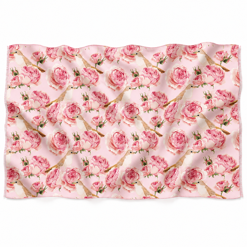 GARDEN CASHMERE SCARF - LIGHT ROSE