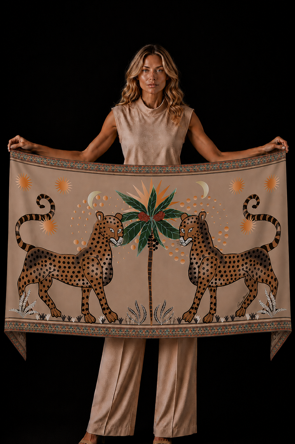 TWINS CASHMERE SCARF - TAUPE