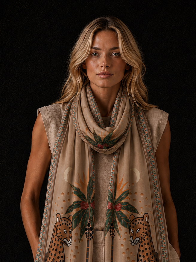 TWINS CASHMERE SCARF - TAUPE