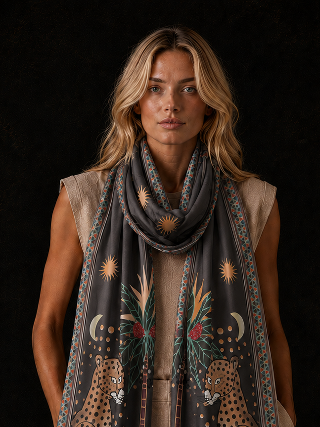 TWINS CASHMERE SCARF - COMPOST