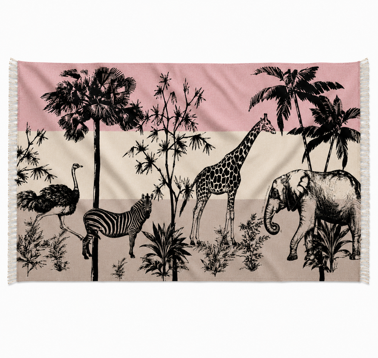 SAFARI CASHMERE SCARF - ROSE TONES