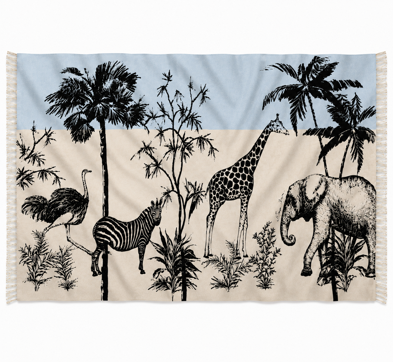 SAFARI CASHMERE SCARF - BLUE TONES