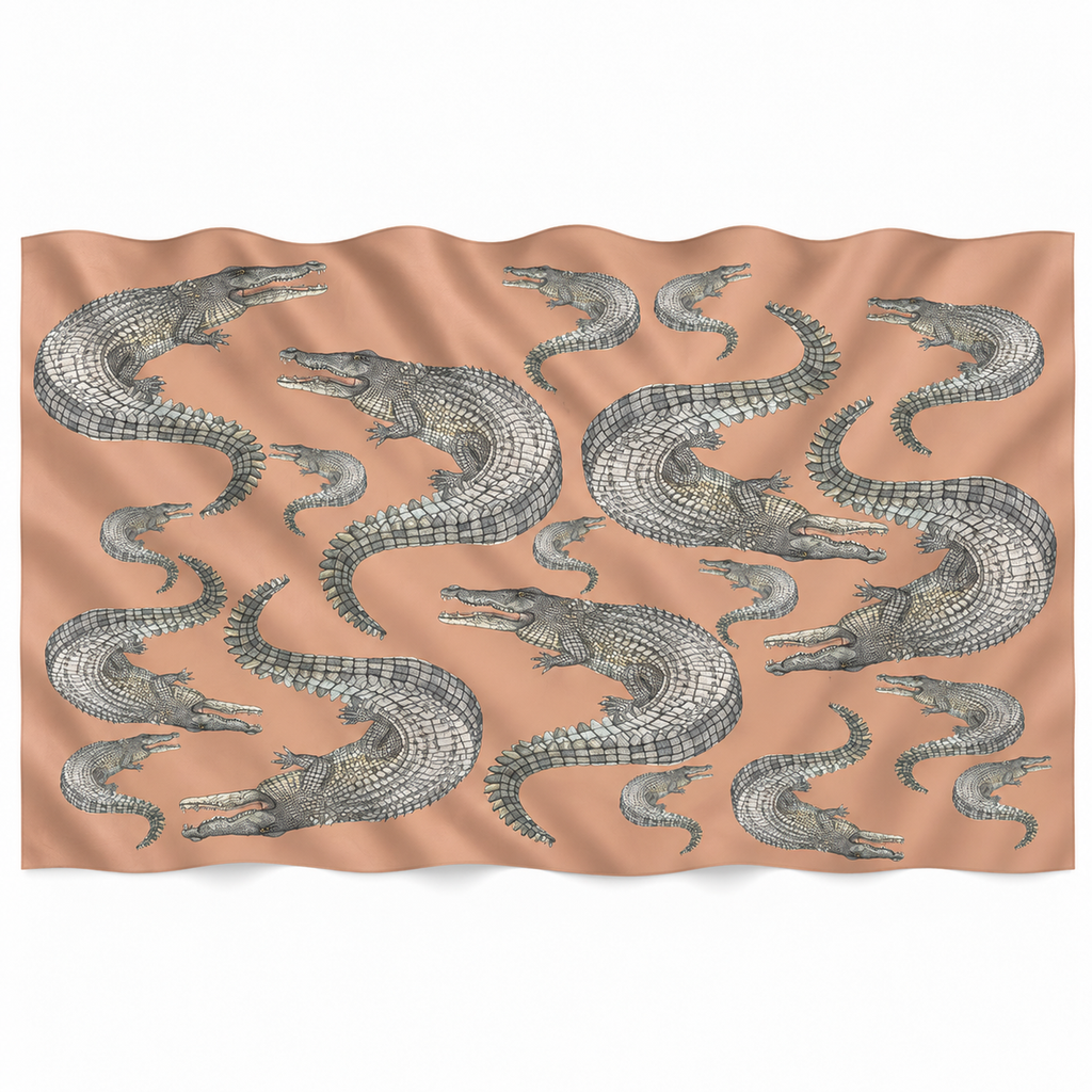CROCODILE CASHMERE SCARF - JUTE