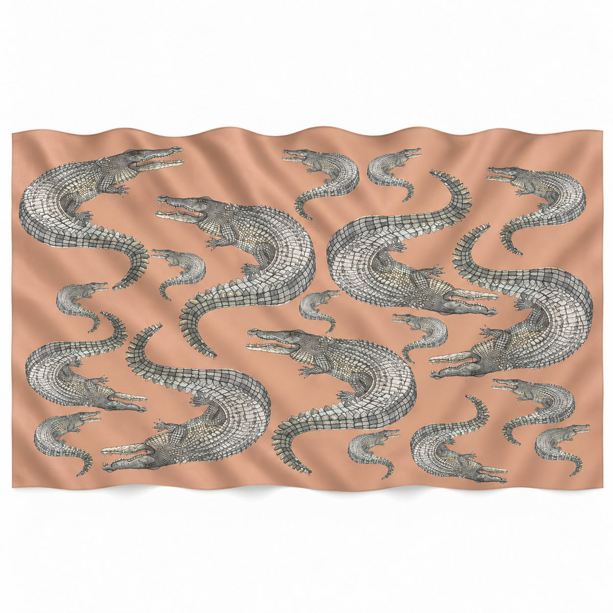 CROCODILE CASHMERE SCARF - JUTE