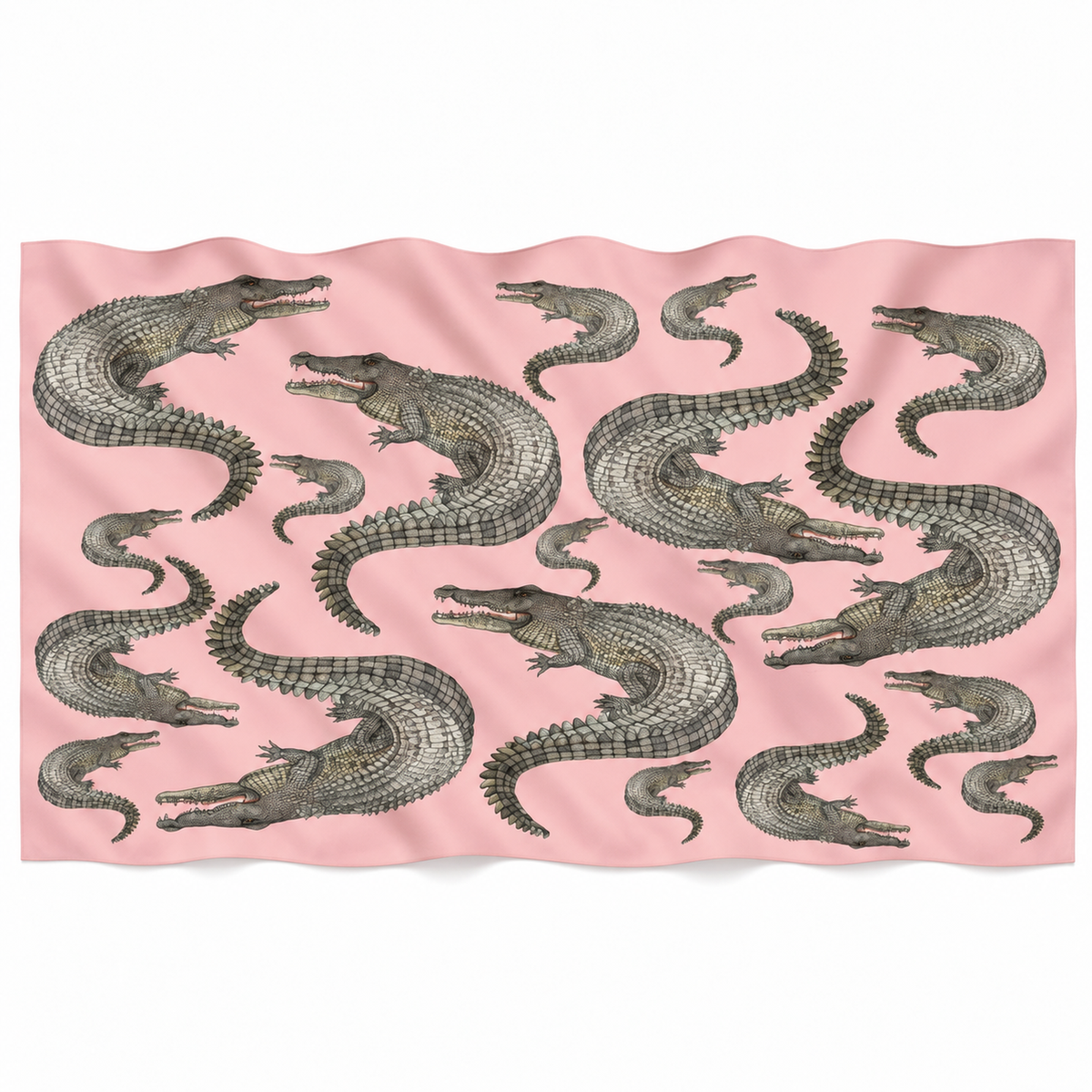 CROCODILE CASHMERE SCARF - ROSE