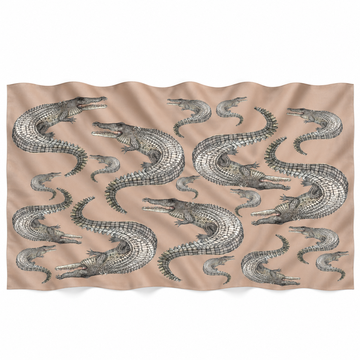 CROCODILE CASHMERE SCARF - TAUPE