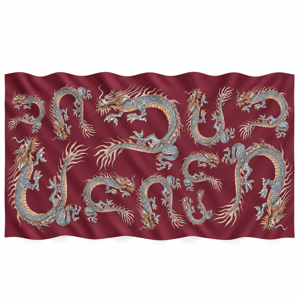 DRAGON CASHMERE SCARF - BORDEAUX