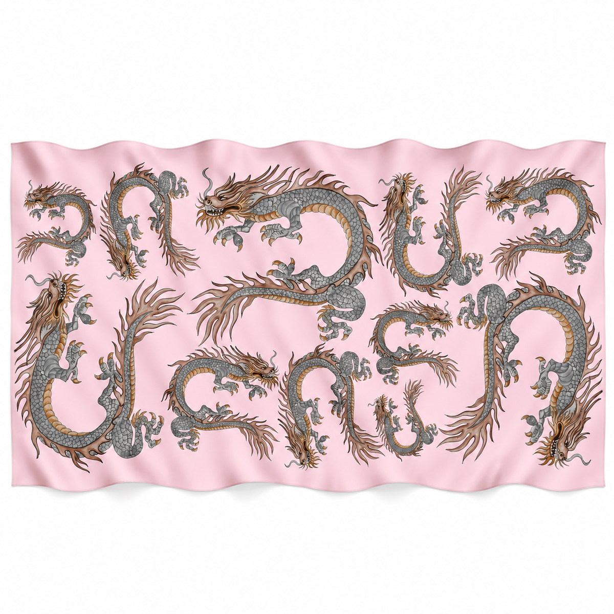 DRAGON CASHMERE SCARF - LIGHT ROSE