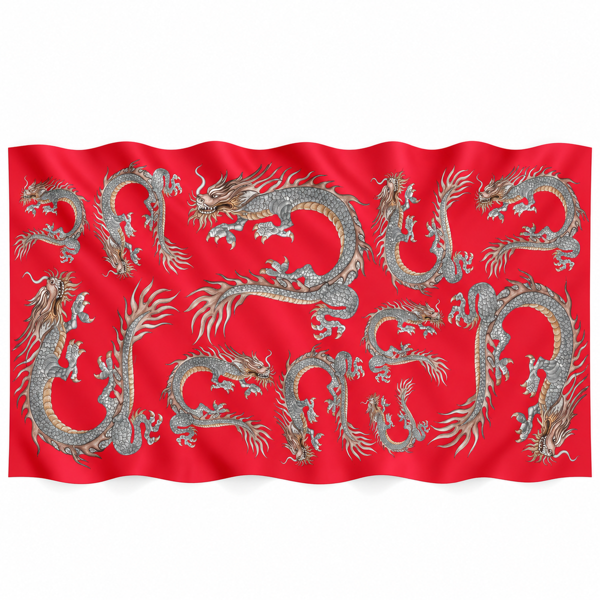 DRAGON CASHMERE SCARF - RED