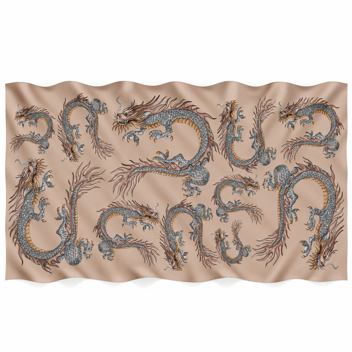 DRAGON CASHMERE SCARF - TAUPE