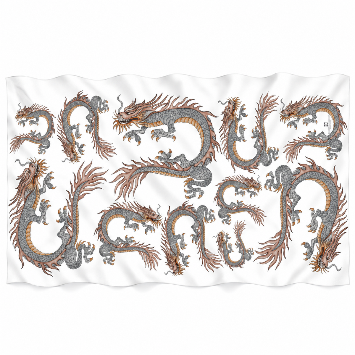 DRAGON CASHMERE SCARF - OFF-WHITE