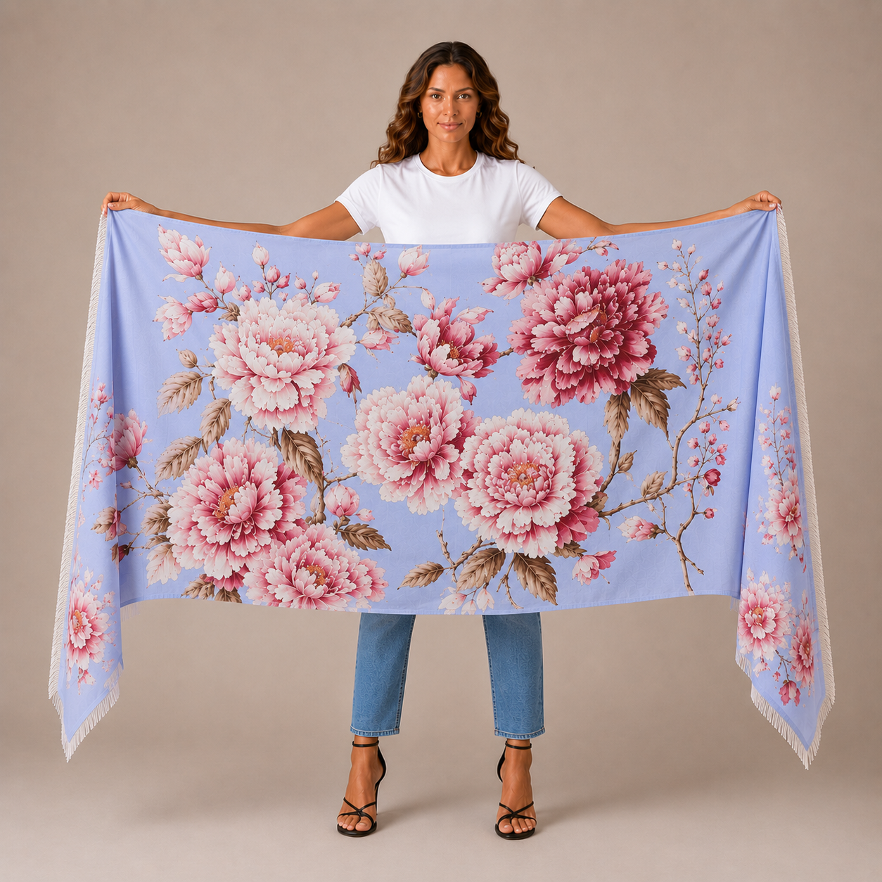 BLUMELLA CASHMERE SCARF - LIGHT BLUE