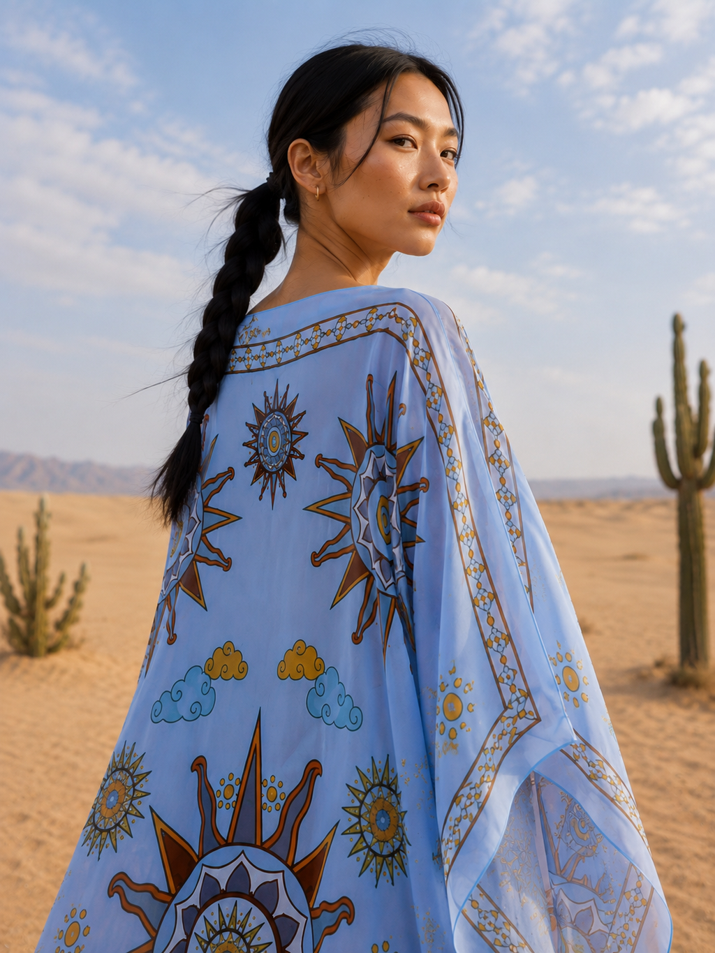 SOL SILK TUNIC - LIGHT BLUE