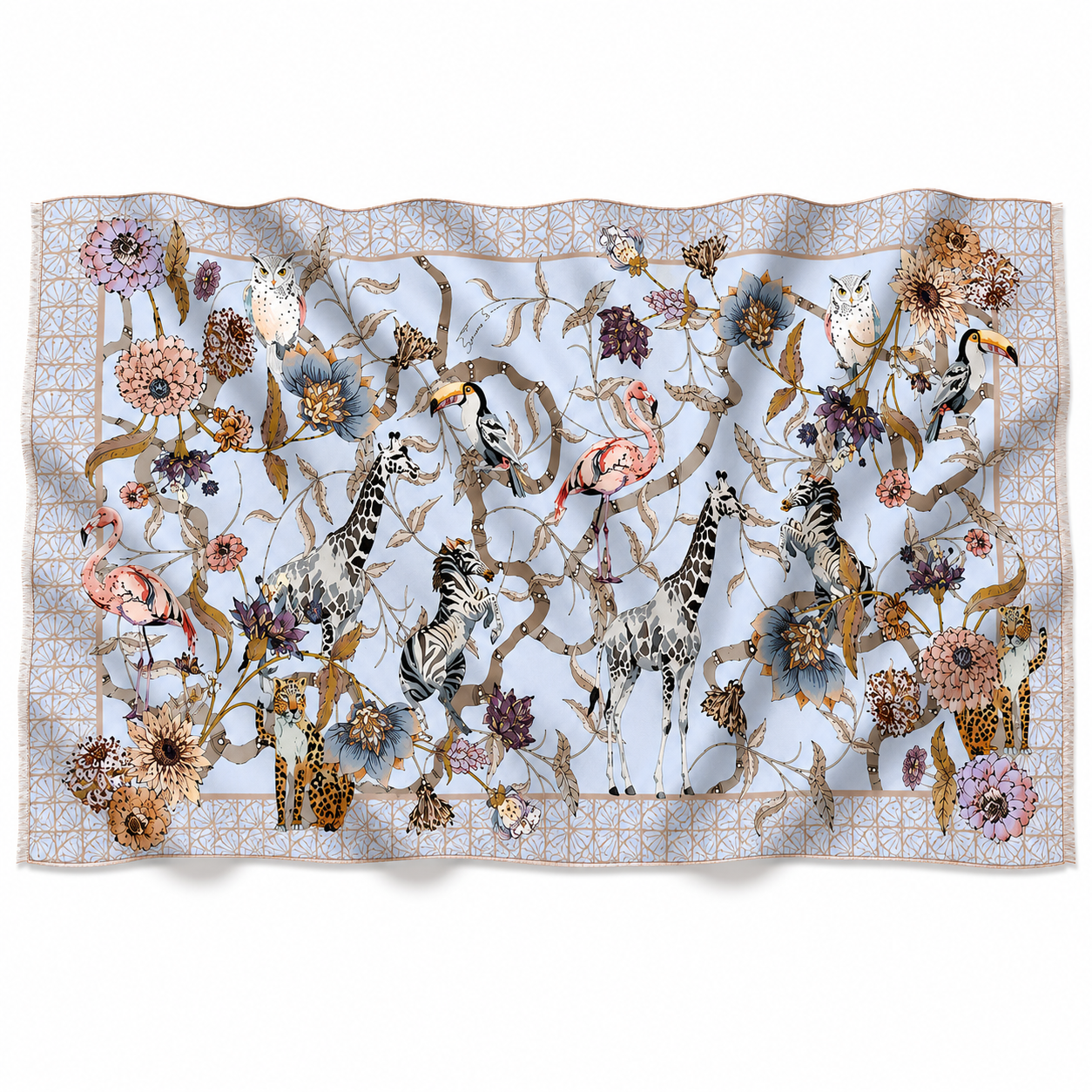 CANOPY CASHMERE SCARF - LIGHT BLUE