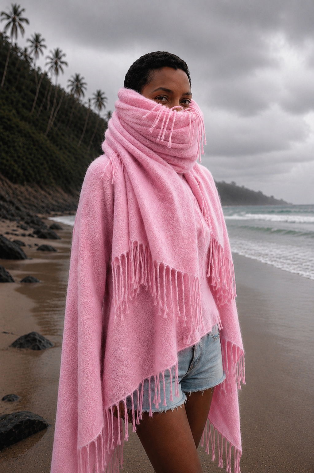 SHARON CAPE - PINK/LILAC