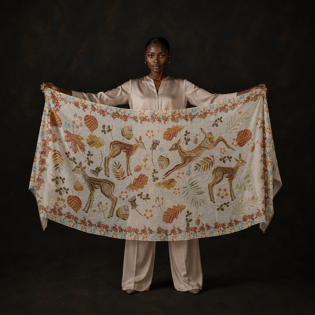 NESTLEAP CASHMERE SCARF - BIANCO